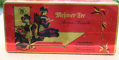 alt groß Blechdose Meßmer Tee Aroma Kassette Teebeutel Gastronomie Geisha Rot