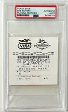 Bob Baffert Justify Belmont $2 Winning Horse Racing Signed Auto Ticket PSA/DNA C