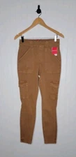 Spanx Stretch Twill Ankle Cargo Pants Women's Size Medium In Honey Glow
