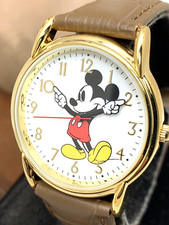 Disney Mickey Mouse Women's Watch 35mm White Dial Quartz Brown Leather WDS000406