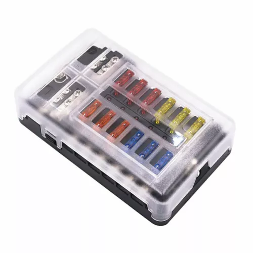 12-Way Blade Fuse Box Block Holder LED Indicator 12V 32V Car Marine Waterproof - Picture 12 of 18