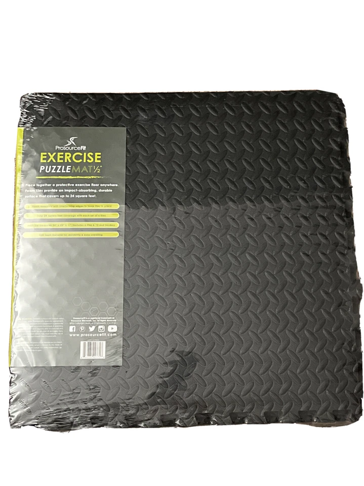 ProSource Puzzle Exercise Mat, EVA Foam Interlocking Tiles, Grey - Image 2 of 2