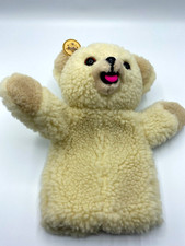 Russ Snuggle White Sherpa Teddy Bear Hand Puppet Plush Stuffed Animal Lever Bro
