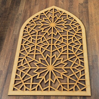 Mandela geometrisch dekorativ Spitzbogen Tür Paravent Wand Skulptur Tafel 015