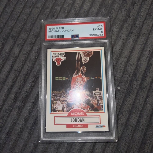 1990 FLEER #26 MICHAEL JORDAN BULLS HOF PSA 6 K4234175-744