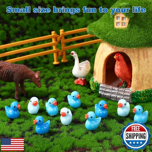 120 Pcs Blue Theme Mini Resin Ducks, Cute Tiny Ducks Decoration Miniature Duc - Picture 3 of 5