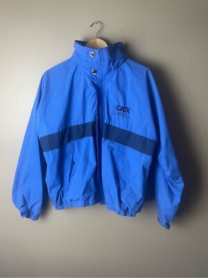 Vintage DUNBROOKE Men s Jacket Size L Industrial GATX Logo Hide Away Hood 