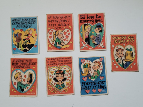 1960 Topps Funny Valentines Lot (7) - Picture 1 of 2