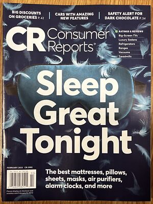 CONSUMER REPORTS MAGAZINE FEBRUARY 2023 SLEEP GREAT TONIGHT