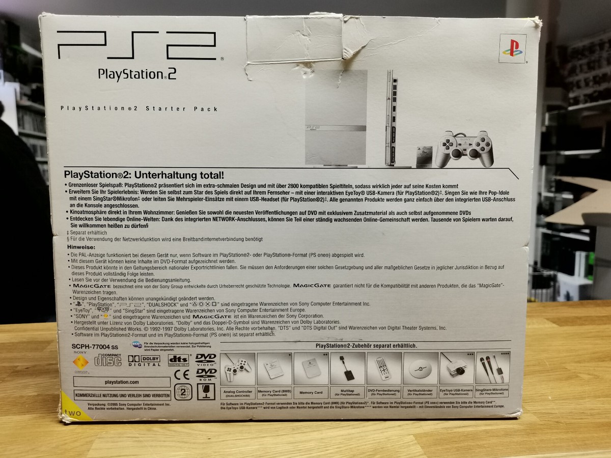 Sony Playstation 2 Slim PS2 Console Silver Starter Pack +
