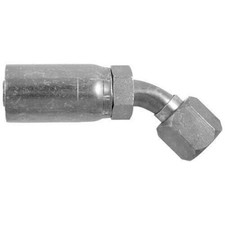 1/4" Hose x 1/4" JIC Female Swivel 45 Degree Hydraulic Hose End Crimp Fitting |