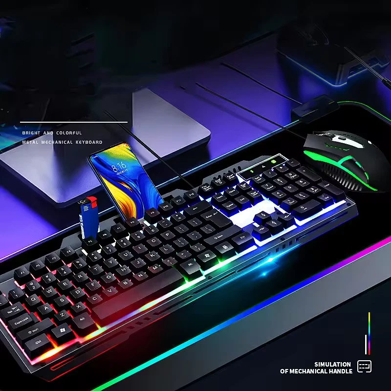 Wired RGB Gaming Keyboard & Mouse Set – LED Backlit Metal Panel Combo | UK Stock - Image 3 of 4