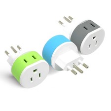 OREI Brazil Travel Plug Adapter -2 USA Inputs - 3 Pack - Type N