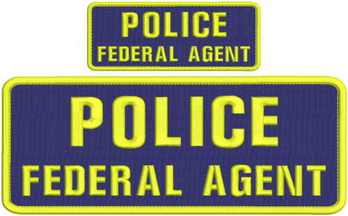 Details about   POLICE FEDERAL AGENT embroidery patch  4x10 and 2x5 hook navy yellow 