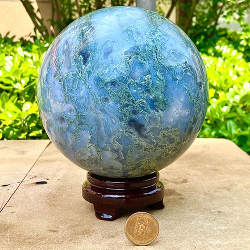 10.74LB Natural Water Grass Agate Ball Quartz Crystal Ball Healing - 第 4/13 張圖片