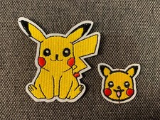 Set Of 2-Pikachu Pokemon- Iron On Embroidered Patches-BRAND NEW 
