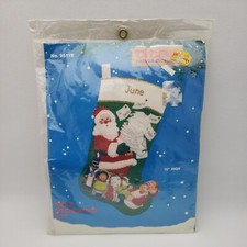 Titan Needlecraft Felt Christmas Stocking Kit Santa Santa's Mail 95119 Vintage
