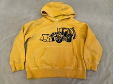 Bulldozer Hoodie Gymboree 5/6 Boys Yellow Embroidered Flaws