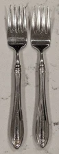 2 Oneida LTD Stainless Sharona Salad Forks 7" USA