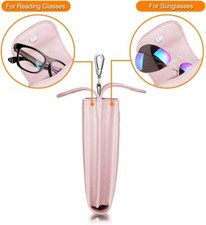 Case with Carabiner Hook Rose Gold  3 Pcs Eyeglasses Chains Double Glasses Case