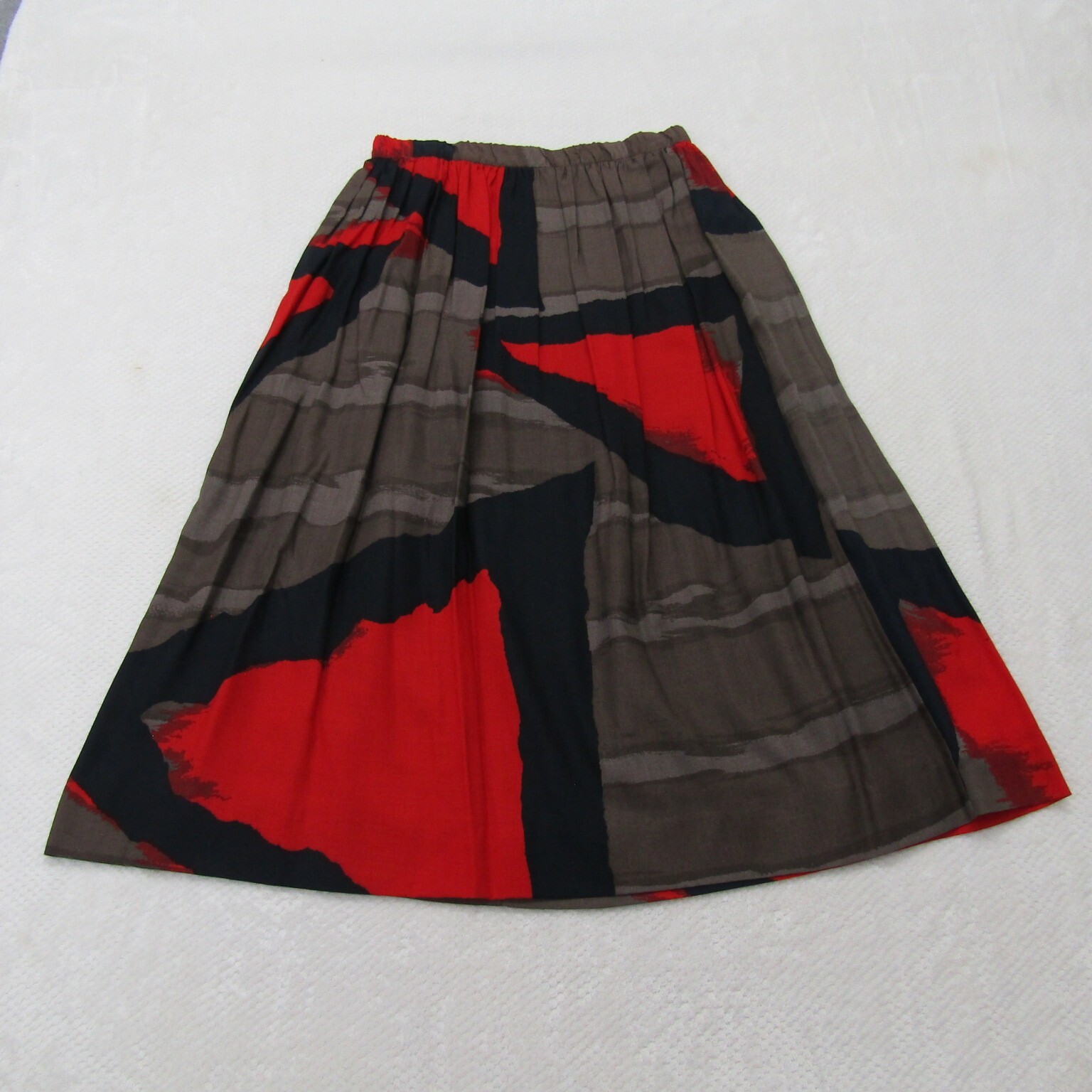 Jenni Womens Brown Red Midi Skirt Size 9/10 Pleated Rayon See Through-image