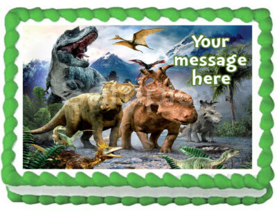 WALKING DINOSAURS Party Edible cake topper image decoration