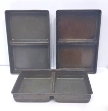 10 - LITTLE CAESARS 10"x 15" Double Deep Dish Aluminum Pizza Pan Seasoned Rectan