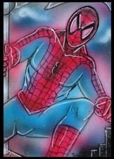 Marvel SPIDER-MAN Original Sketch Card Painting by Bianca Thompson