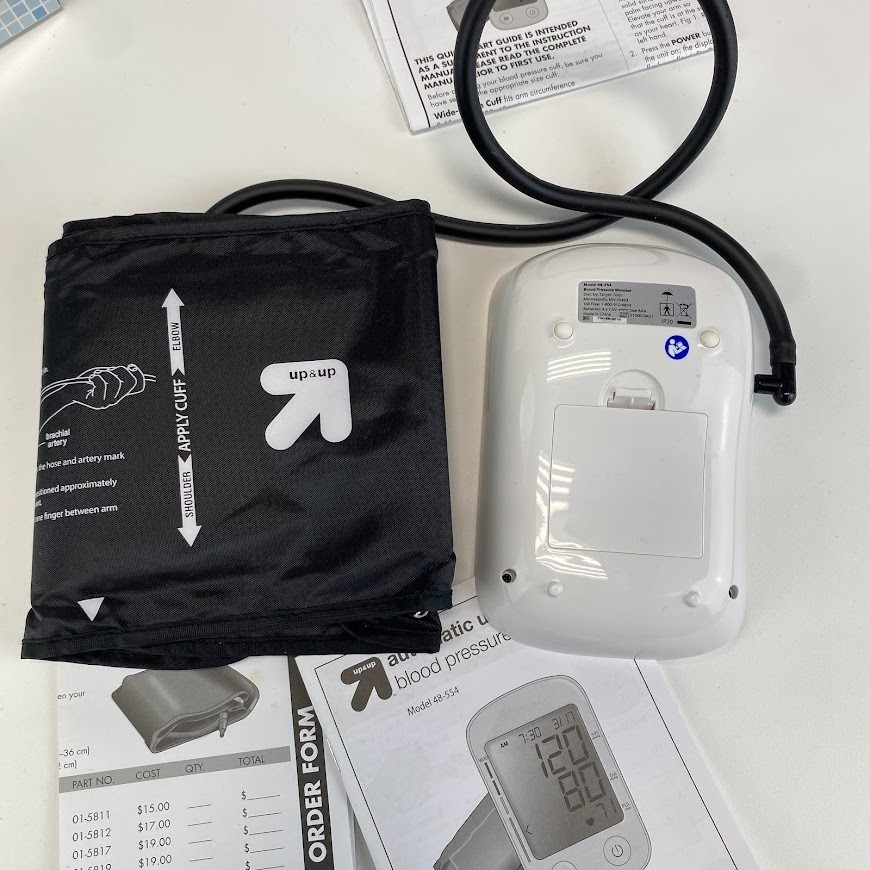 Up&Up Accurate Automatic Upper Arm Blood Pressure Reader Monitor White