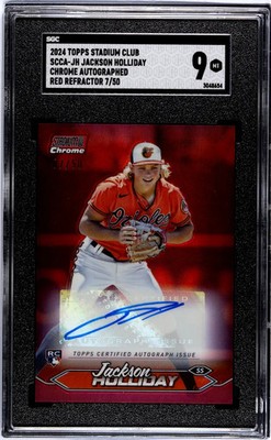 2024 Topps Stadium Club Jackson Holliday #SCCA-JH Chrome Red Refractor SGC 9