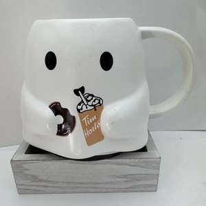 Tim Hortons 2024 Ghost Halloween Heat Reveal Mug Color Changing Bats To Donuts