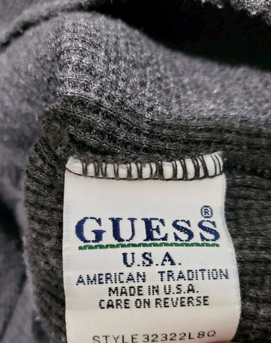 Men's Size:L Guess Originals Designs 90s Waffle Knit Button Up Shirt Vintage - Picture 10 of 11