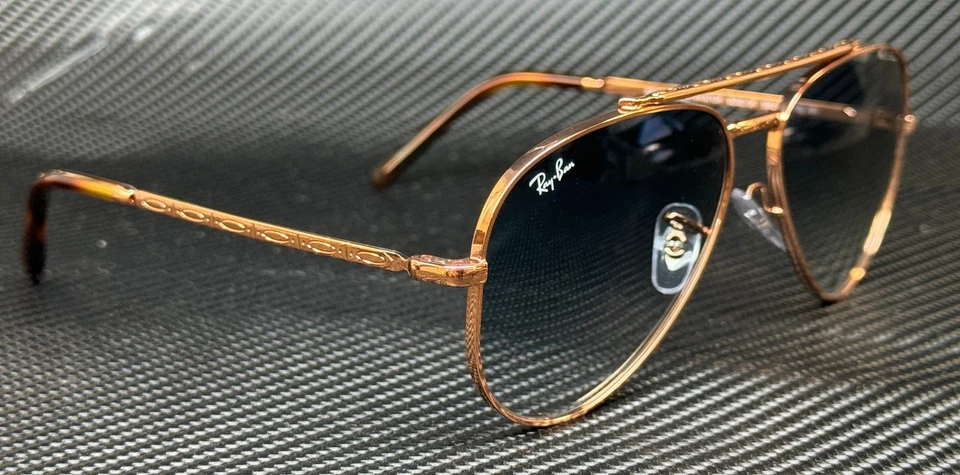 Gafas de sol RAY BAN RB3625 92023F oro rosa azul nuevas aviador unisex 58 mm Foto 4 de 4