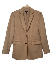 Ann Taylor Hutton Blazer Jacket Brushed Rib Knit Sz 6 Color/Pure Linen Luxurious