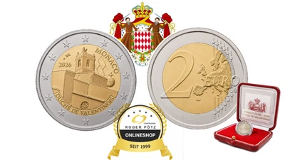 Roger Pötz: 2 Euro 2026 Monaco PP proof OVP Duché de Valentinois sofort ab Lager - Bild 1 von 4