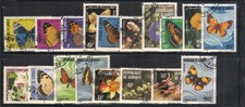 Djibouti 1979/89 18 timbres oblitérés Fleurs et papillons (AA42)