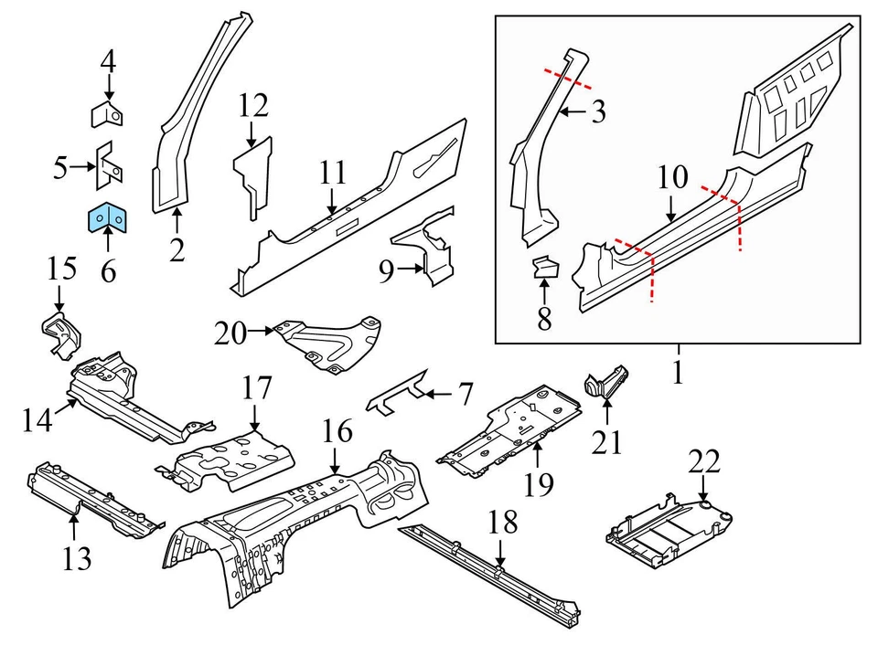 2010-2017 宝马 535I GT - 后左挡泥板衬里/防溅保护 7193503 — 第 2/4 张图片