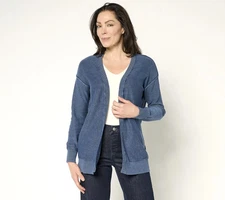 Attitudes by Renee 100% Cotton Cardigan with Wash Effect Womens A676015 (QVC)