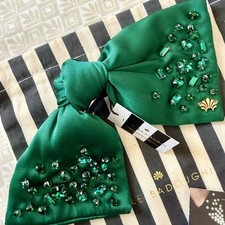 LELE SADOUGHI Paloma Jeweled Birthstone Bow May Emerald orig 135 NWT