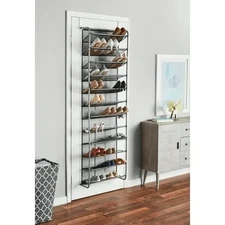 Mainstays 36 Pair Over-The-Door Shoe Closet Organizer Rack for 36 Pairs, 12 Tier