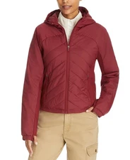 BASS OUTDOOR Womens Quilted Puffer Coat Large Red Solid