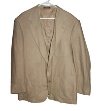 Evan Picone Brown Two Button Sport Coat Blazer Jacket Mens Size 46 Khaki Vintage