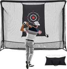 10x7.5/8ft Golf Practice Hitting Net W/ Target/Impact Screen Heavy Duty Steel