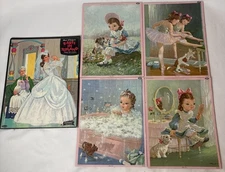 Lot 5 Vintage Tray Puzzle Jaymar Bath Play Dance Party Girls Babes In Toyland