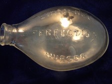 antique baby Perfection nurser glass bottle turtle shape Lincoln  Co.