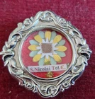 E074) Brass reliquary relic SAINT NICOLAS OF TOLENTINO