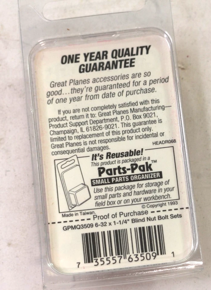 GREATPLANES 6-32 x 1-1/4" Blind But Bolt Sets 4 sets GPMQ3509 - Image 2 of 2