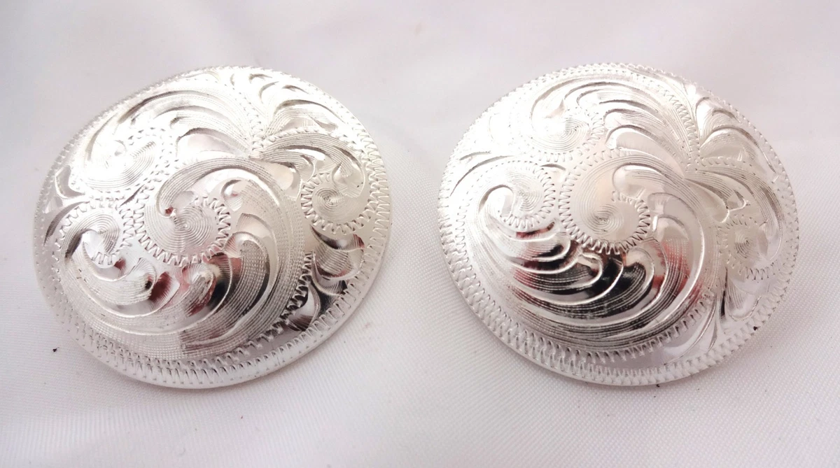 STERLING BRIDLE LOOP CONCHOS. 1 3/4 set of 2 conchos