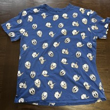 Disney Store All Over Print Donald Duck T Shirt Adult S Medium Blue