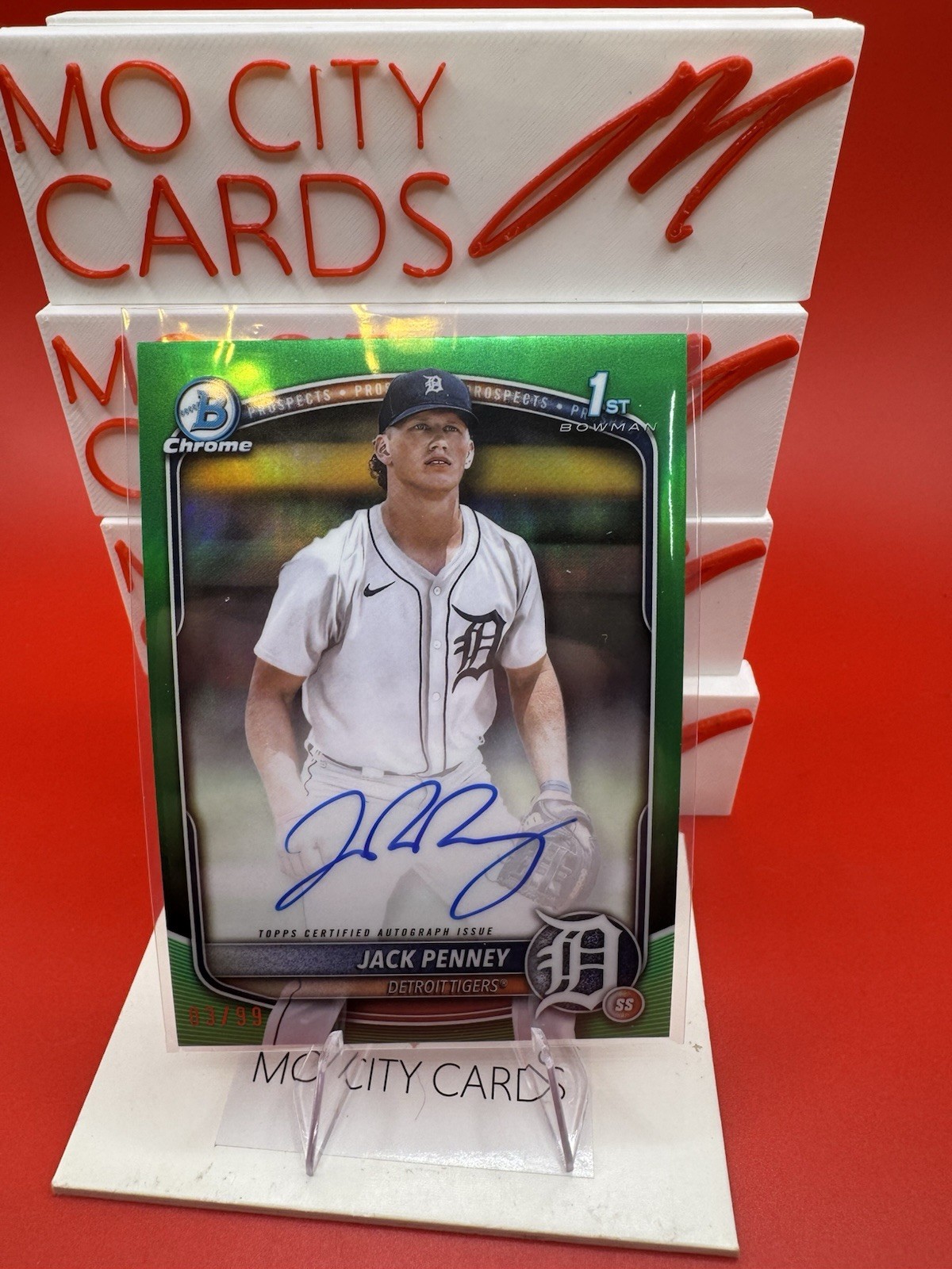 JACK PENNEY 2025 Bowman Chrome 1st Prospect Green REFRACTOR AUTO /99